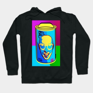 a can with a picture of a man&#39;s face on it, inspired by Andy Warhol, behance contest winner, pop art Hoodie